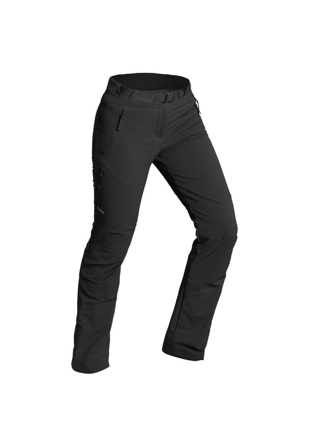 quechua - Spodnie turystyczne damskie Quechua SH500 X-Warm stretch. Kolor: czarny. Materiał: tkanina, poliester, materiał, syntetyk. Sezon: zima