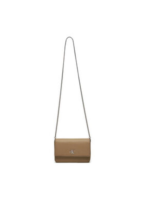 Calvin Klein Torebka K60K612260 Beżowy. Kolor: beżowy. Materiał: skórzane