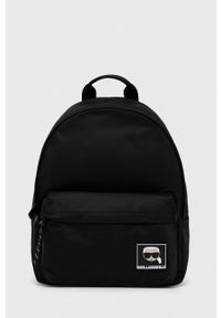 Karl Lagerfeld plecak kolor czarny duży z aplikacją. Kolor: czarny. Materiał: materiał. Wzór: aplikacja #1