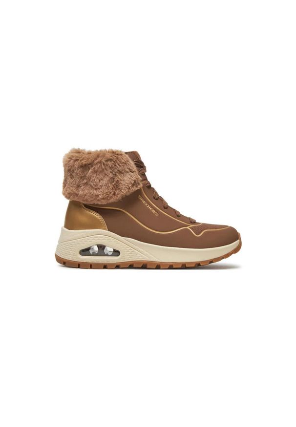 skechers - Buty damskie SKECHERS Uno Rugged Fall Shimmer taupe/metallic. Kolor: brązowy. Model: Skechers Sport. Sport: turystyka piesza
