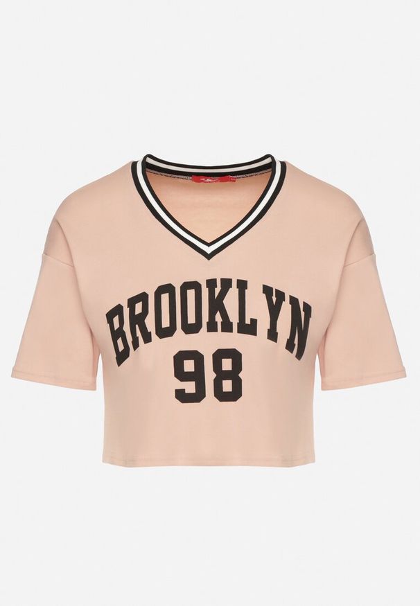 Born2be - Ciemnoróżowy Bawełniany T-shirt z Napisem Nitanelia. Okazja: na co dzień. Kolor: różowy. Materiał: bawełna. Wzór: napisy. Styl: casual