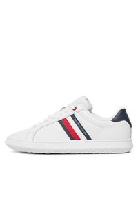 TOMMY HILFIGER - Tommy Hilfiger Sneakersy Essential Leather Cupsole FM0FM04921 Biały. Kolor: biały. Materiał: skóra #4