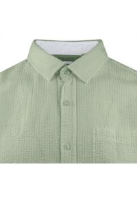 Weekendowa Koszula Męska z Kory Bawełnianej - Brave Soul - Miętowa Zieleń. Kolor: miętowy. Materiał: bawełna. Styl: sportowy #4