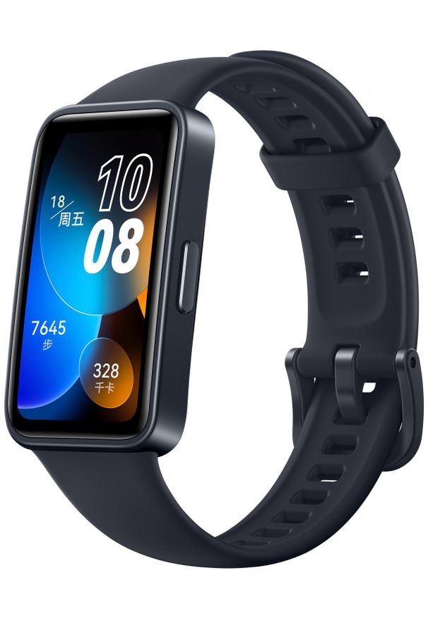 HUAWEI - Opaska sportowa Huawei Band 8 czarny. Rodzaj zegarka: cyfrowe. Kolor: czarny. Materiał: materiał, włókno. Styl: sportowy