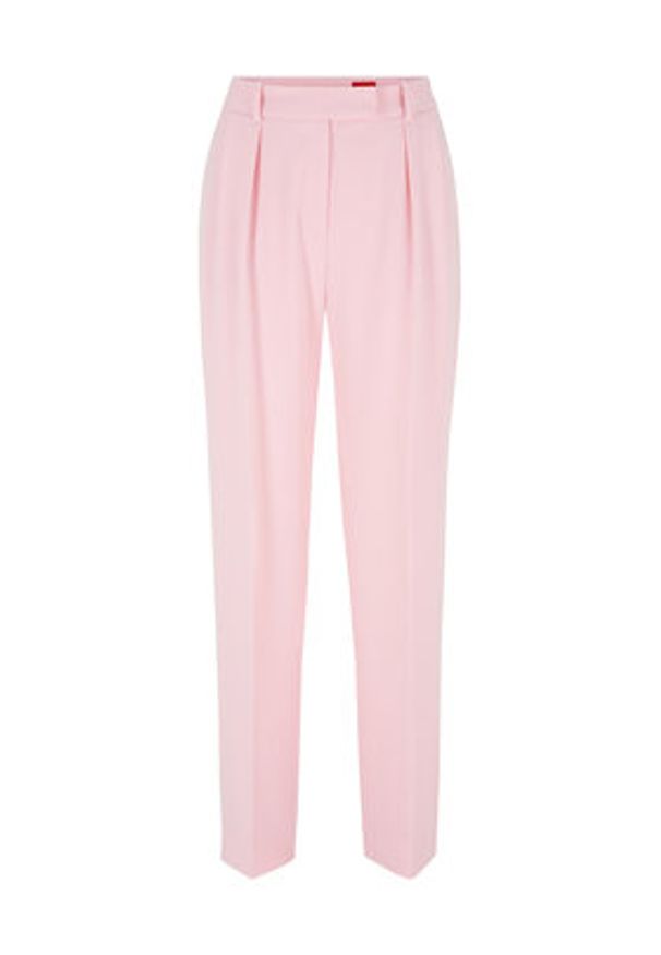 Hugo Spodnie materiałowe 50489275 Różowy Regular Fit. Kolor: różowy. Materiał: syntetyk