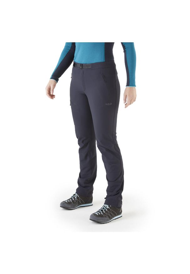 Spodnie softshellowe damskie Rab Incline AS Pants. Kolor: czarny, szary. Materiał: softshell