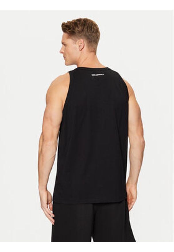 Karl Lagerfeld - KARL LAGERFELD Tank top A1M46069 Czarny Regular Fit. Typ kołnierza: dekolt w karo. Kolor: czarny. Materiał: bawełna