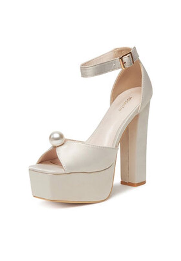 DeeZee Sandały LB8921-1 Écru. Materiał: materiał