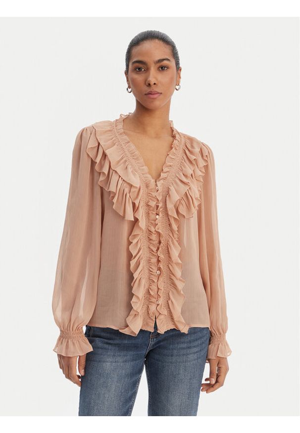 Morgan Bluzka 252-CATHY Różowy Regular Fit. Kolor: różowy. Materiał: syntetyk