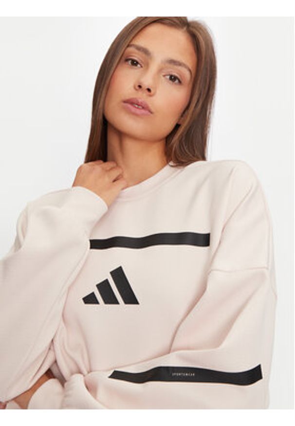 Adidas - adidas Bluza Z.N.E. JF4783 Różowy Loose Fit. Kolor: różowy. Materiał: bawełna