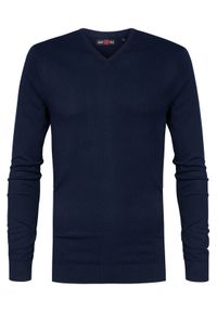 Petrol Industries Sweter M-NOOS-KWV002 Granatowy Slim Fit. Kolor: niebieski. Materiał: wiskoza #1