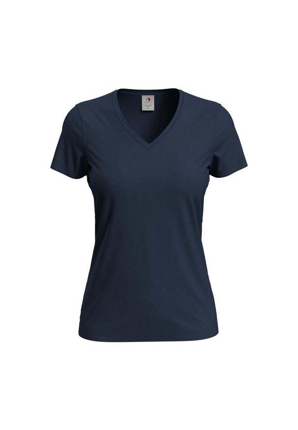 Stedman - Koszulka Damska Z Klasycznym Dekoltem V. Kolor: niebieski. Sport: turystyka piesza