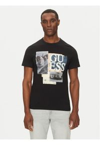 Guess T-Shirt M5GI04 I3Z14 Czarny Slim Fit. Kolor: czarny. Materiał: bawełna