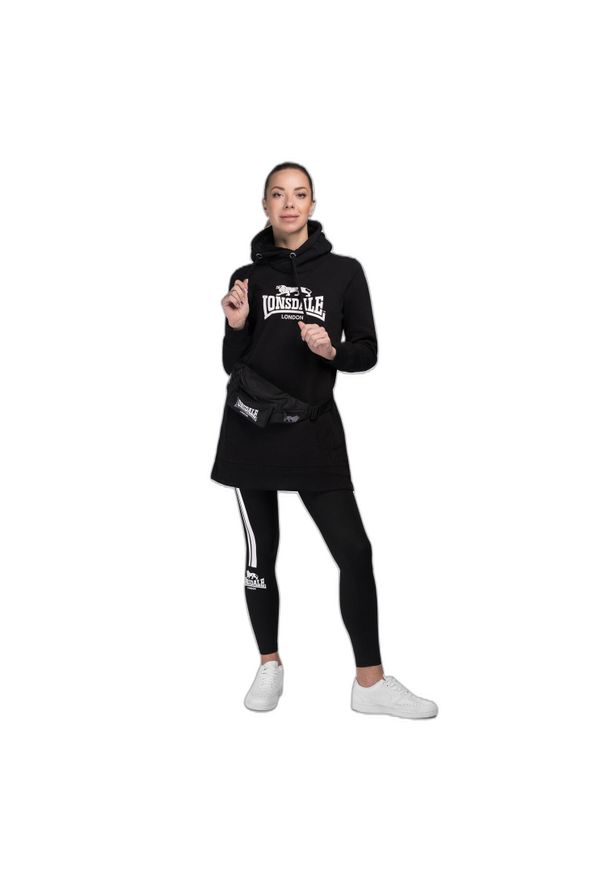 Bluza damska z kapturem Lonsdale Pitlessie. Typ kołnierza: kaptur. Kolor: czarny, biały, wielokolorowy