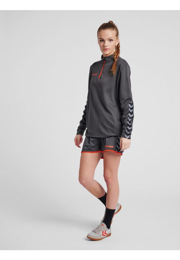 Bluza do piłki nożnej damska Hummel demi-zip hml AUTHENTIC. Kolor: szary