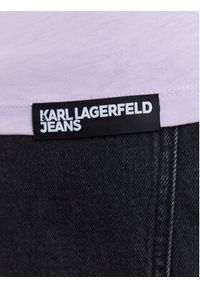 Karl Lagerfeld Jeans T-Shirt A1W17004 Fioletowy Slim Fit. Kolor: fioletowy. Materiał: bawełna