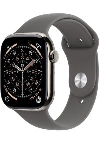 APPLE - Smartwatch Apple Watch 11 GPS + Cellular 46mm Natural Titanium Sport Band M/L Grafitowy (MFCX4ZR/A). Rodzaj zegarka: smartwatch. Kolor: szary. Styl: sportowy