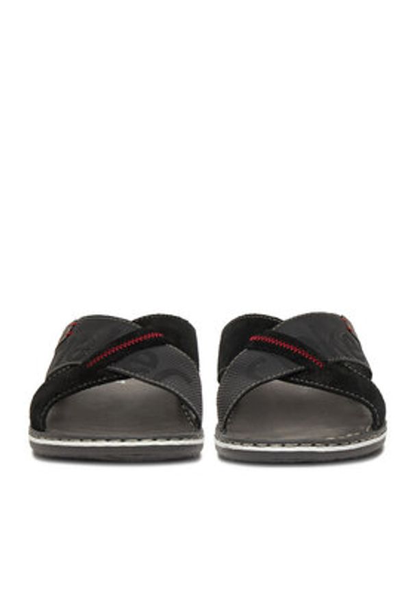 Rieker Klapki CEO-21098-02 Czarny. Kolor: czarny. Materiał: skóra, zamsz