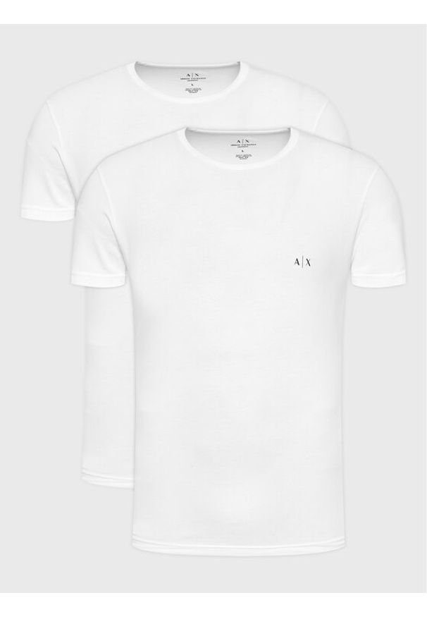Armani Exchange Komplet t-shirtów 956005 CC282 04710 Biały Slim Fit. Kolor: biały. Materiał: bawełna