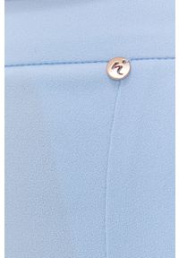 Nissa Spodnie damskie proste high waist. Okazja: na co dzień. Stan: podwyższony. Kolor: niebieski. Materiał: tkanina. Styl: casual #2