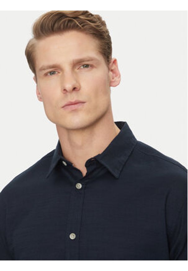 Jack & Jones - Jack&Jones Koszula Pierre 12270085 Granatowy Relaxed Fit. Kolor: niebieski. Materiał: bawełna