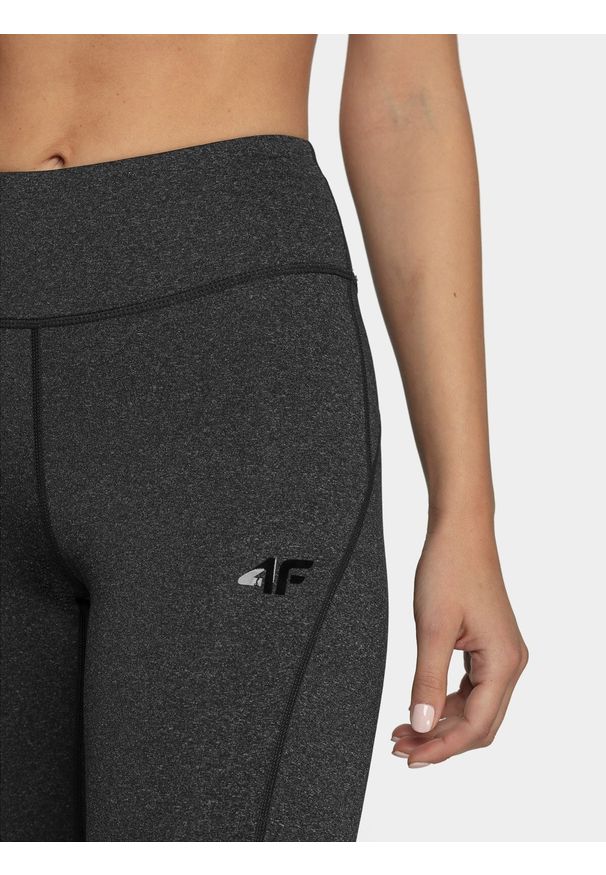 4f - 4F Legginsy treningowe szybkoschnące damskie XS. Stan: podwyższony. Kolor: czarny. Materiał: dzianina, materiał. Długość: do kostek. Sport: fitness