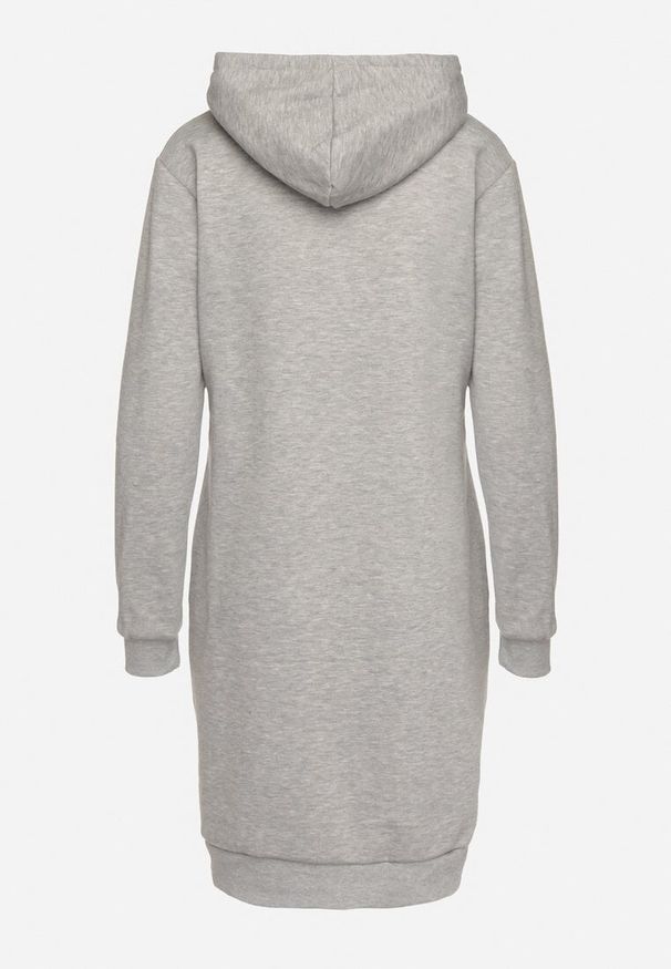 Born2be - Jasnoszara Tunika Bluza z Bawełną Kapturem i Sznurkami Mivilora. Okazja: na co dzień, do pracy. Typ kołnierza: kaptur. Kolor: szary. Materiał: bawełna. Długość rękawa: długi rękaw. Długość: długie. Styl: sportowy, casual