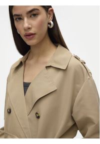 Vero Moda Trencz Chloe 10300263 Beżowy Regular Fit. Kolor: beżowy. Materiał: syntetyk #4