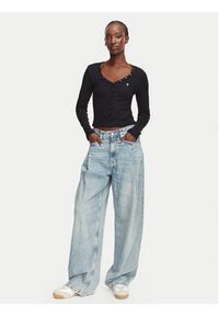 Guess Jeans Bluzka W6YP03 K3647 Czarny Slim Fit. Kolor: czarny. Materiał: bawełna #5