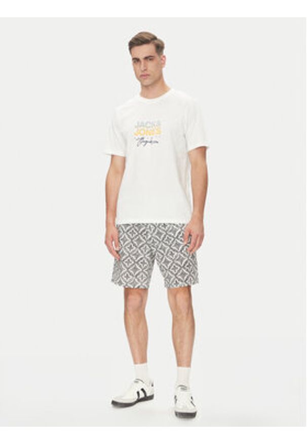 Jack & Jones Szorty materiałowe Jaiden 12277620 Szary Relaxed Fit. Kolor: szary. Materiał: bawełna