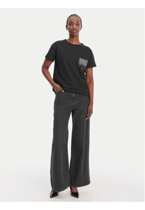 Liu Jo T-Shirt WA6372 JS923 Czarny Regular Fit. Kolor: czarny. Materiał: bawełna