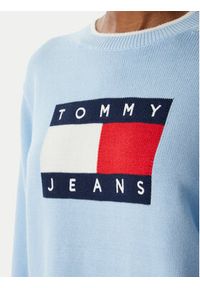 Tommy Jeans Sweter Intarsia Flag Badge DW0DW22316 Niebieski jasny Relaxed Fit. Kolor: niebieski. Materiał: bawełna #5