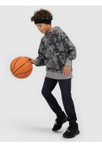 4f - 4F Bluza dresowa loose z kapturem chłopięca - szara 134/140 (8-10 lat). Okazja: na co dzień, na uczelnię. Typ kołnierza: kaptur. Kolor: szary. Materiał: dresówka. Sezon: lato. Styl: casual, klasyczny #1