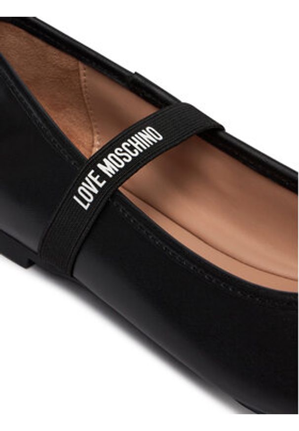 Love Moschino - LOVE MOSCHINO Baleriny JA11121G1OIE0000 Czarny. Kolor: czarny. Materiał: skóra
