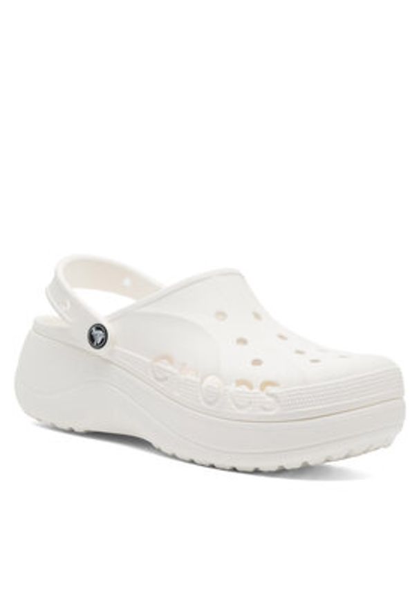 Crocs Klapki BAYA PLATFORM CLOG 208186-100 Biały. Kolor: biały. Materiał: syntetyk. Obcas: na platformie