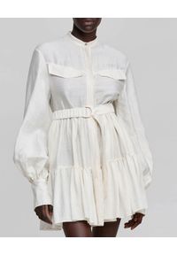 ACLER AUSTRALIA - Sukienka mini Laror. Kolor: biały. Materiał: materiał. Typ sukienki: rozkloszowane, koszulowe. Długość: mini