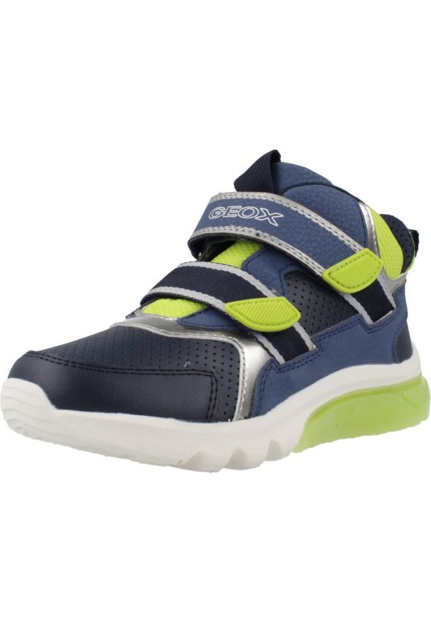 Geox - Buty GEOX J CIBERDRON Niebieski. Kolor: niebieski. Materiał: syntetyk, tkanina. Sport: turystyka piesza