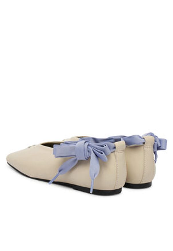 Tommy Jeans Baleriny Tjw Ballerina With Laces EN0EN02939 Écru. Kolor: kremowy. Materiał: skóra