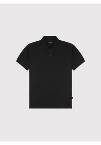 Pako Lorente - PAKO LORENTE - Czarne bawełniane polo w prążki. Okazja: na co dzień. Typ kołnierza: polo. Kolor: czarny, niebieski. Materiał: bawełna. Długość rękawa: krótki rękaw. Długość: krótkie. Wzór: prążki. Styl: casual #4