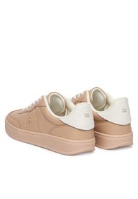 TOMMY HILFIGER - Tommy Hilfiger Sneakersy Th Heritage Shiny Sneaker FW0FW09179 Beżowy. Kolor: beżowy. Materiał: skóra #3