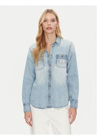 Guess Jeans Koszula jeansowa W5RH37 D5M83 Niebieski Regular Fit. Kolor: niebieski. Materiał: bawełna #1