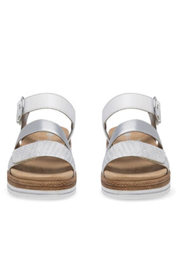 Remonte Sandały D0Q55-90 Srebrny. Kolor: srebrny. Materiał: materiał