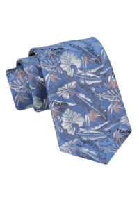 Alties - Krawat Męski, Klasyczny - ALTIES - Niebieski, Kwiaty. Kolor: niebieski. Materiał: tkanina. Wzór: kwiaty. Styl: klasyczny #1