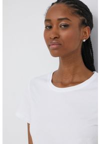 Answear Lab t-shirt damski kolor biały. Okazja: na co dzień. Kolor: biały. Materiał: dzianina. Wzór: gładki. Styl: wakacyjny