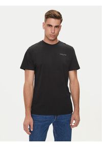 Tommy Jeans T-Shirt Linear Chest DM0DM18555 Czarny Slim Fit. Kolor: czarny. Materiał: bawełna