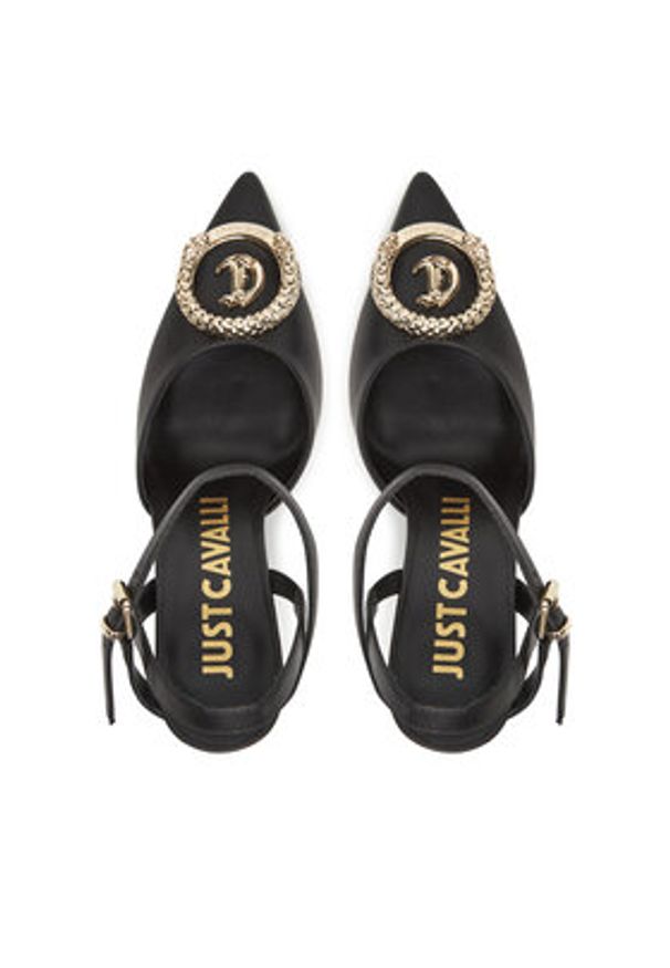 Just Cavalli Szpilki 78RA3S12 ZP273 Czarny. Kolor: czarny. Materiał: skóra. Obcas: na szpilce