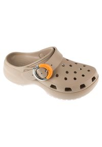 Crocs Klapki Classic Platform Buckle Clog 213230 Beżowy. Kolor: beżowy. Obcas: na platformie #1