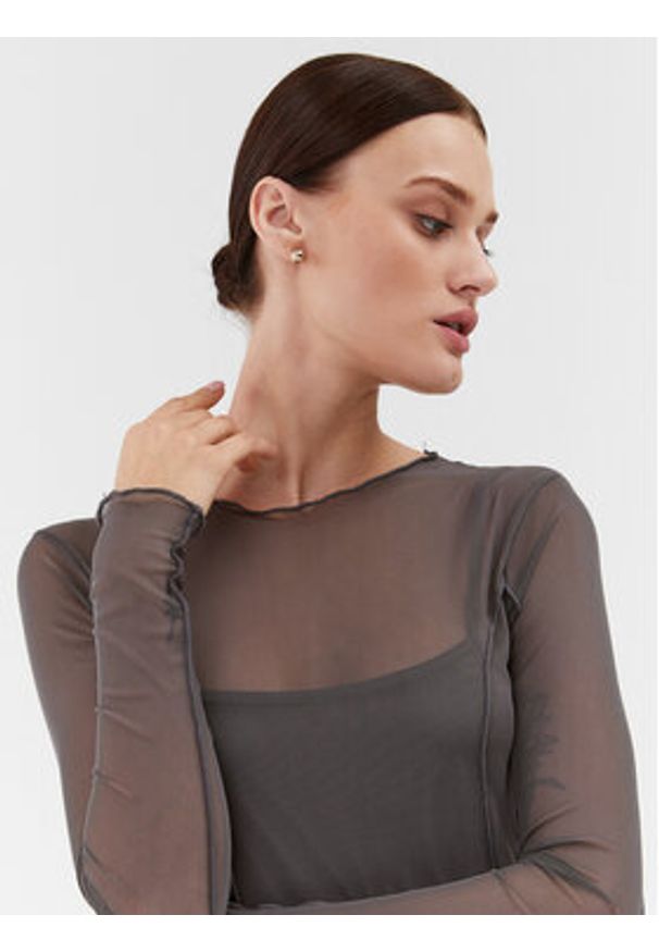 Brave Soul Sukienka codzienna LDRJ-225DAISIE Szary Regular Fit. Okazja: na co dzień. Kolor: szary. Materiał: syntetyk. Typ sukienki: proste. Styl: casual