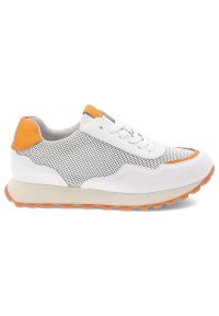 Białe Sneakersy Cambell Sportowe Obuwie Damskie. Okazja: na co dzień, na spacer. Kolor: biały. Materiał: materiał. Sport: turystyka piesza, bieganie #5