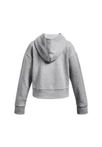 Bluza dresowa dziewczęca Under Armour UA Rival Fleece Crop Hoodie - szara. Kolor: szary. Materiał: dresówka